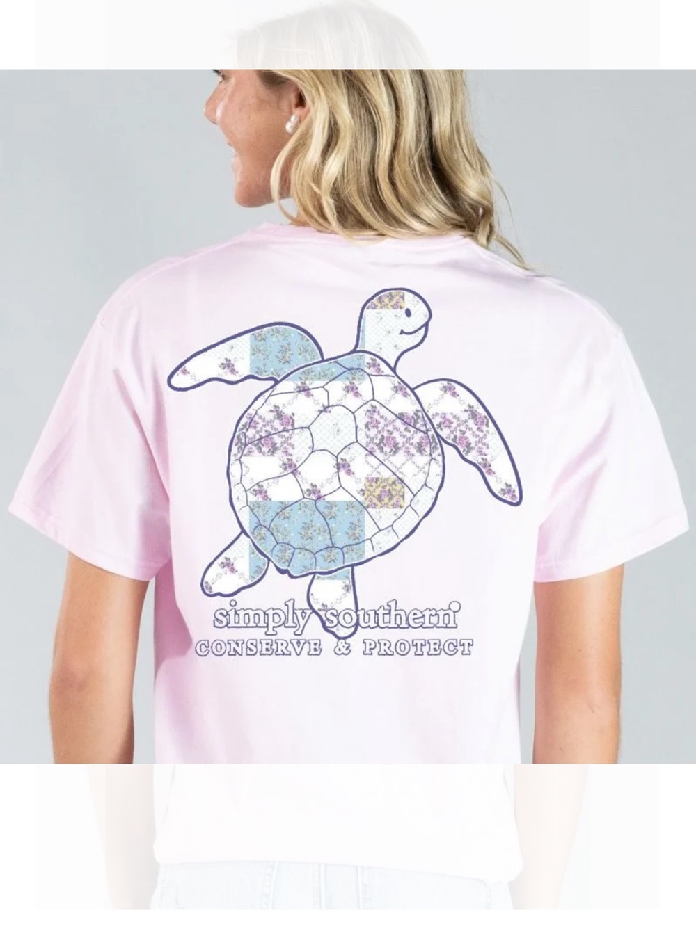 Simply Southern Light Pink Floral Sea Turtle Tee | Track a Turtle